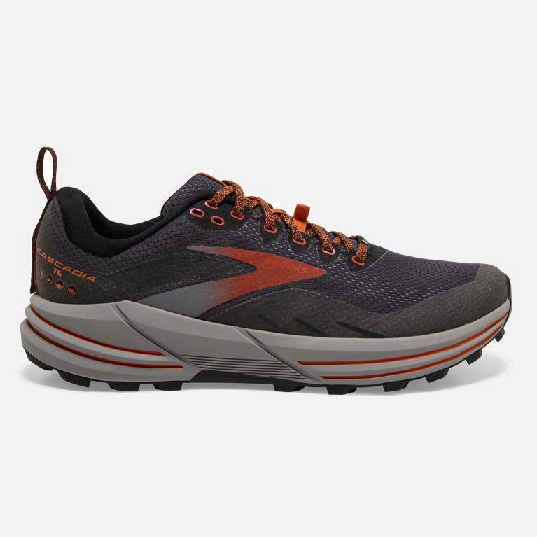 Ténis Brooks Cascadia 16 Gtx Sapatilhas Trail Running Homem Pretas /Cinzentas/Vermelhas Laranja (081